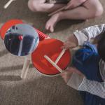 PlanToys® Musical Band Wooden Montessori Drum, Cymbal and Guiro Set | Early Sensory Exploration, Coordination and Creative Expression | Eco Friendly Music Toy for Meaningful Play