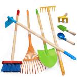 POMIKU 8PCS Kids Gardening Tools, Kids Rake and Shovel Set, Toddler Outdoor Yard Tools, Garden Toys Gifts for Boys Girls Age 3 4 5 6 7 8 Years Old