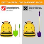 POMIKU 8PCS Kids Gardening Tools, Kids Rake and Shovel Set, Toddler Outdoor Yard Tools, Garden Toys Gifts for Boys Girls Age 3 4 5 6 7 8 Years Old