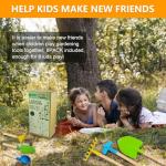 POMIKU 8PCS Kids Gardening Tools, Kids Rake and Shovel Set, Toddler Outdoor Yard Tools, Garden Toys Gifts for Boys Girls Age 3 4 5 6 7 8 Years Old