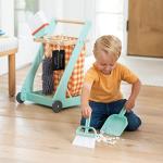 MindWare Oh So Fun! Cleaning Cart – Kids Cleaning Set Includes Kid Size Broom & Other Cleaning Toys for Kids 3 & Up