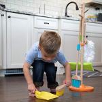 Fat Brain Toys Sweep, Scrub, and Shine Cleaning Set - Wooden Pretend Play Set, Ages 3+