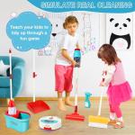Hazms 10 Pcs Kids Cleaning Toy Set, 3-in-1 Kids Vacuum That Really Works, Toddler Broom and Cleaning Set for Kid Play Home Cleaning - Perfect Toddler Vacuum Toy Gifts for Boys & Girls Ages 3+