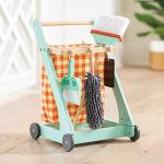 MindWare Oh So Fun! Cleaning Cart – Kids Cleaning Set Includes Kid Size Broom & Other Cleaning Toys for Kids 3 & Up
