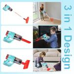Hazms 10 Pcs Kids Cleaning Toy Set, 3-in-1 Kids Vacuum That Really Works, Toddler Broom and Cleaning Set for Kid Play Home Cleaning - Perfect Toddler Vacuum Toy Gifts for Boys & Girls Ages 3+