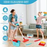Hazms 10 Pcs Kids Cleaning Toy Set, 3-in-1 Kids Vacuum That Really Works, Toddler Broom and Cleaning Set for Kid Play Home Cleaning - Perfect Toddler Vacuum Toy Gifts for Boys & Girls Ages 3+