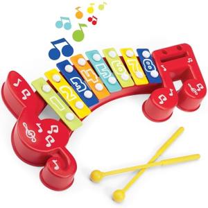 Small World Toys Xylophone for Kids: 8 Key Colorful Xylophones for Toddlers Age 2+, Kids Musical Instrument Montessori Toys, Xylophone Toy 8 Notes with 2 Sticks, Great Gift for Boys Girls