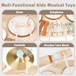 Toddler Musical Instruments - Natural Wooden Percussion Instruments Toy for Kids Preschool Educational - Montessori Music Toys for Boys and Girls Toddler Baby 1-3-5-9