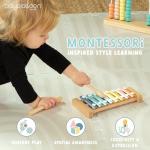 Play Platoon Kids Xylophone for Toddlers 1-3 - Montessori Musical Instrument Toys for 1 Year Old, Music Instruments for Kids, Boho Baby Aesthetic Neutral, Montessori Playroom Decor