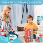 Hazms 10 Pcs Kids Cleaning Toy Set, 3-in-1 Kids Vacuum That Really Works, Toddler Broom and Cleaning Set for Kid Play Home Cleaning - Perfect Toddler Vacuum Toy Gifts for Boys & Girls Ages 3+