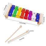Xylophone for Kids,Glockenspiel with 2Child Safe Mallets 8Notes Diatonic,Colorful Metal Bars with Educational Development Musical,Xylophone for Toddlers,Kid Toy as Holiday/Birthday DIY Id