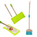Fat Brain Toys Sweep, Scrub, and Shine Cleaning Set - Wooden Pretend Play Set, Ages 3+