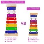 Xylophone for Kids,Glockenspiel with 2Child Safe Mallets 8Notes Diatonic,Colorful Metal Bars with Educational Development Musical,Xylophone for Toddlers,Kid Toy as Holiday/Birthday DIY Id