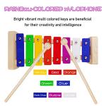 Xylophone for Kids,Glockenspiel with 2Child Safe Mallets 8Notes Diatonic,Colorful Metal Bars with Educational Development Musical,Xylophone for Toddlers,Kid Toy as Holiday/Birthday DIY Id