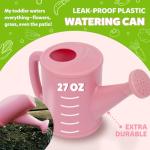 Funeta Floral Kids Gardening Set - Toddler Garden Tools, No-Leak Watering Can & Quality Tote Bag - Safe Metal Tools for Kids