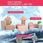 Migargle Wooden Building Blocks Set for Kids - Stacker Stacking Game Construction Toys Set Preschool Colorful Learning Educational Toys - Geometry Wooden Blocks for 3+ Year Old Boys & Girls