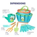 BLUEY Gardening Set | Quality Garden Tool Kit for Kids and Toddlers | Includes Watering Can, Gloves, Two Shovels, Rake and Tote Bag