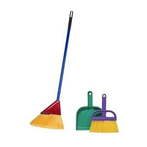 Schylling Children's Broom Set - Kids Pretend Play Cleaning Kit - Includes Broom, Dustpan, and Brush - Ages 3 and Up