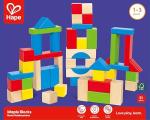 Hape Maple Wood Kids Building Blocks Stacking Wooden Block Educational Toy Set for Toddlers, 50 Brightly Colored Pieces in Assorted Shapes and Sizes