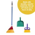 Schylling Children's Broom Set - Kids Pretend Play Cleaning Kit - Includes Broom, Dustpan, and Brush - Ages 3 and Up