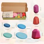 OESSUF Stacking Rocks 26Pcs Stacking Blocks Balancing Stones Wooden Building Toys Wood Stone Stacking Game for Toddler Sorting Preschool Educational Montessori Stacking Rocks for Kids