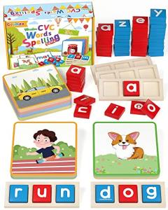 Gojmzo Wooden CVC Spelling Games for Kids