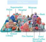 CICITOYWO Wooden Building Blocks Set Wood Kids Construction Stacker Stacking Preschool Learning Educational Preschool Toys Kit for Toddler 3+ Year Old Boy and Girl Gifts