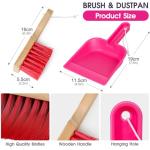 Masthome 8 Pieces Kids Cleaning Set,Wooden Cleaning Toys for Kids Broom Dustpan Mop Brush Duster Rag Sponge and Hanging Stand,Skill Developmental Pretend Play Kit for Toddlers,Children