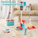 3-in-1 Kids Cleaning Toy Set, Working Toy Vacuum with Real Suction, Toddler Broom & Mop, Pretend Home Cleaning Kit for Boys & Girls Ages 3+