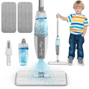 Toddler Mop That Works - Kids Spray Mop - Toddler-Size Cleaning Toy Set Small Sweeper, Detachable Mini Mop for Kids, Interactive Pretend Play Montessori Toys Gift for Toddlers Boys Girls