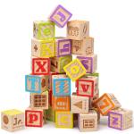 SainSmart Jr. Wooden Alphabet Blocks 1.73 Inch, 30Pcs Building Blocks Including Letters, Numbers and Animals, Montessori Wooden Blocks for Preschool Toddlers