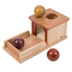 Adena Montessori Wooden Toy for 6-12 Month Baby 3 Balls,Object Permanence Box Made of Natrual Wood, Colorful Learning Education Toy for Toddler Kid 1-2 Year Old, Preschool Developmental Gift Typical