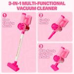 deAO Kids Cleaning Toy Set Toddler Broom and Cleaning Set 16 Pcs Kids' Toy Vacuum Cleaner Pretend Play Children House Cleaning Toys Birthday Gift for Girls and Boys