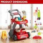 Siwuoke Kids Cleaning Toy Set, Educational Pretend Play Cart with 29 Pcs, Detachable Housekeeping Tools for Toddlers