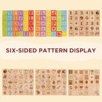 SainSmart Jr. Wooden Alphabet Blocks 1.73 Inch, 30Pcs Building Blocks Including Letters, Numbers and Animals, Montessori Wooden Blocks for Preschool Toddlers