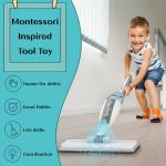 Toddler Mop That Works - Kids Spray Mop - Toddler-Size Cleaning Toy Set Small Sweeper, Detachable Mini Mop for Kids, Interactive Pretend Play Montessori Toys Gift for Toddlers Boys Girls