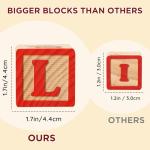 SainSmart Jr. Wooden Alphabet Blocks 1.73 Inch, 30Pcs Building Blocks Including Letters, Numbers and Animals, Montessori Wooden Blocks for Preschool Toddlers