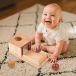 Adena Montessori Wooden Toy for 6-12 Month Baby 3 Balls,Object Permanence Box Made of Natrual Wood, Colorful Learning Education Toy for Toddler Kid 1-2 Year Old, Preschool Developmental Gift Typical