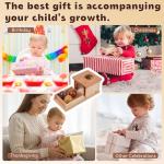 Adena Montessori Wooden Toy for 6-12 Month Baby 3 Balls,Object Permanence Box Made of Natrual Wood, Colorful Learning Education Toy for Toddler Kid 1-2 Year Old, Preschool Developmental Gift Typical