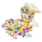 CUBIKA 100 Piece Wooden Blocks Construction Kit– Montessori-Inspired Stacking Toy for Toddlers and Kids– Durable Wooden Blocks for Creativity, Fine Motor Skills, and Early Learning