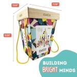 CUBIKA 100 Piece Wooden Blocks Construction Kit– Montessori-Inspired Stacking Toy for Toddlers and Kids– Durable Wooden Blocks for Creativity, Fine Motor Skills, and Early Learning