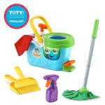 LeapFrog Clean Sweep Learning Caddy, Kids Mop and Broom Cleaning Toy Set for Ages 3-5, Blue