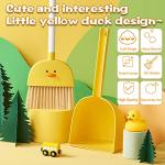SCKTYZS Mini Broom with Dustpan for Kids,Boys Girls Small Cleaning Set, Combo Pretend Play Toys Toddler Little Housekeeping Helper Set-Yellow Duck…