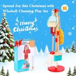 WHOHOLL Wooden Kids Cleaning Toy Set Toddler Broom and Dustpan Set for Housekeeping 9 Pcs Broom and Mop Set for Toddlers 3-5, Baby Cleaning Toys with Sponge, Christmas Birthday Gifts for Boys Girls
