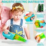 Kids Cleaning Set with Electric Vacuum Cleaners, Wooden Pretend Play Housekeeping Set, Toddler Cleaning Toys for Girls Boys Age 3+