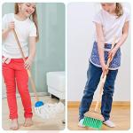 Kids Cleaning Set with Electric Vacuum Cleaners, Wooden Pretend Play Housekeeping Set, Toddler Cleaning Toys for Girls Boys Age 3+