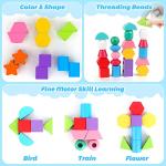 Montessori Wooden Beads Stacking and Sequencing Set