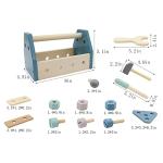 LEADER JOY Montessori Wooden Tools Toddler Educational Construction Kids Toys Sets Play Box Preschool Play Tool（Blue）