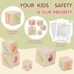 Wooden Life Cycle Nesting Blocks, Sorting & Stacking Montessori Toys for Kids, Preschool Educational Learning Cube Boxes for Toddlers 3+, Science Toy Set for Baby Boys & Girls (5 Pcs)