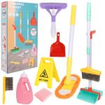 Greyghost Kids Cleaning Toy Set with Adjustable Mop Broom and Dustpan, 14PCS Toddles Cleaning Tool Pretend Play Kits, Early Educational Learning Toys for Baby Boys Girls Birthday